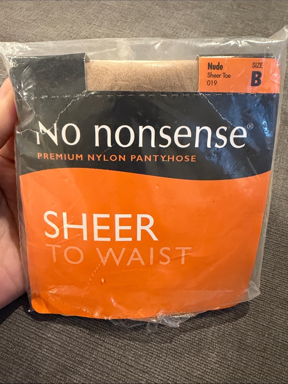No Nonsense Sheer to Waist Nylon Pantyhose - Nude - Size B - Sheer Toe - NEW!!
